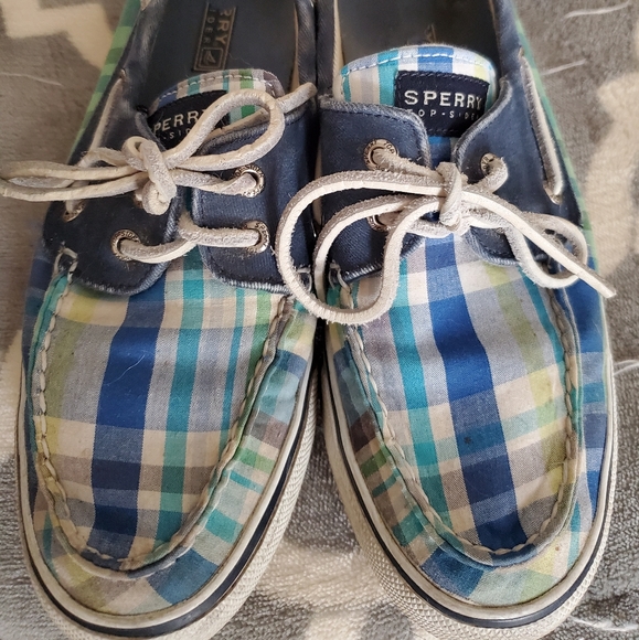 Sperry Checkered Plaid Top Sider Size 8.5 - Picture 3 of 5
